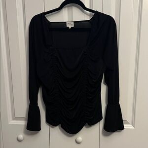 Elegant Black Ruched Top